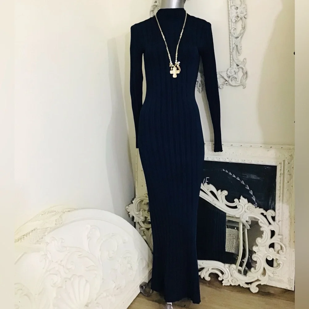 Abercrombie & Fitch Navy Tube Maxi Dress